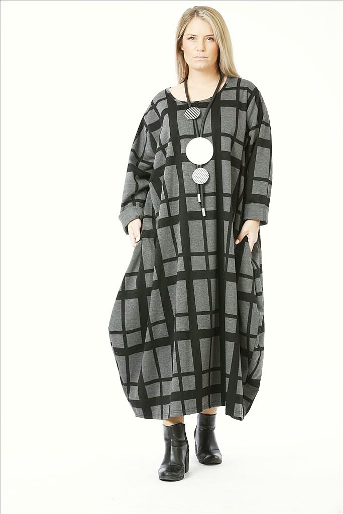 Lagenlook Kleider schwarz-grau Herbst Winter von AKH Fashion