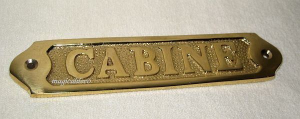 14,5 x 3,5 cm Messingschild "CABINE " ca Maritimes Türschild 