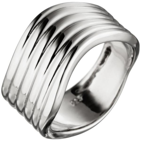 Damen Ring breit 925 Sterling Silber Größe 58 von JOBO