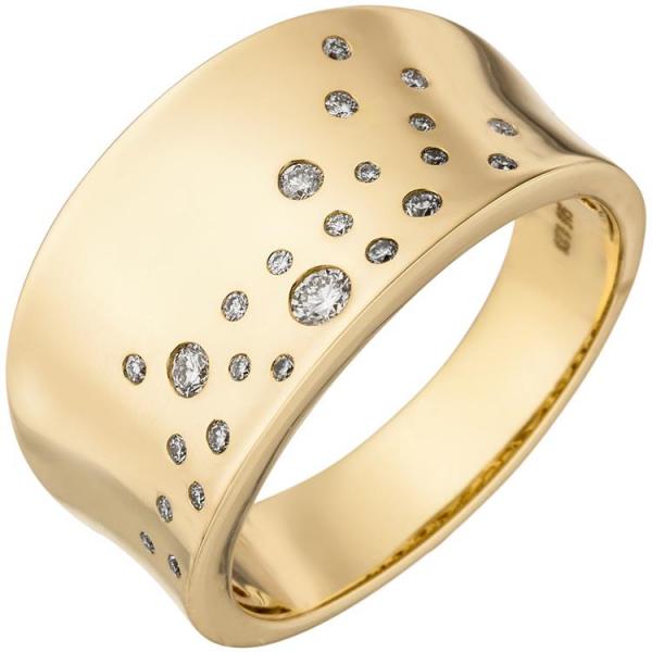 Damen Ring breit JOBO 25 0,23ct. Gold Gelbgold Diamanten 585 von