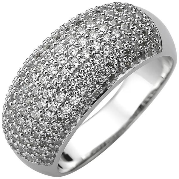 Damen Ring 925 Sterling von Zirkonia JOBO 158 64 Größe Silber