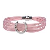 Armband mehrreihig rosa mit Hufeisen