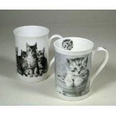 Tasse Kaffeebecher Retro Katze