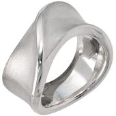 Damen Ring breit 925 Sterling Silber teil matt