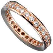 Memory Ring 585 Rotgold mit Diamanten rundum Memoryring