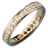 Memory Ring 585 Gelbgold mit Diamanten rundum Memoryring