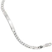 Schildband 925 Sterling Silber 19 cm - 6 mm Gravur Armband Karabiner