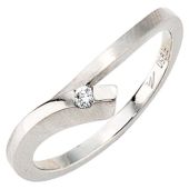 Damen Ring 950 Platin mattiert 1 Diamant Brillant 0,03ct.