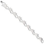 Armband Ginko Ginkgo 925 Sterling Silber mattiert 19 cm - 12 mm