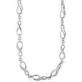 Collier Halskette Unendlich 925 Silber mit Zirkonia 48 cm Silberkette