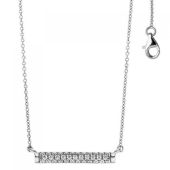 Collier Halskette 925 Sterling Silber mit 35 Zirkonia 45 cm kette