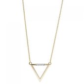 Collier Halskette Dreieck 585 Gold Gelbgold 5 Diamanten Brillanten 42 cm