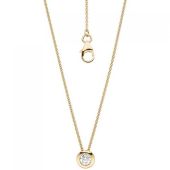 Collier Kette mit Anhänger 585 Gold Gelbgold 1 Diamant Brillant 45 cm