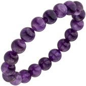 Armband Amethyst lila violett 19 cm Amethystarmband elastisch