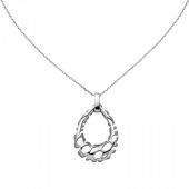 Collier Halskette Tropfen Anhänger 925 Sterling Silber 45 cm Kette Silberkette