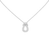 Collier mit Anhänger 925 Sterling Silber 64 Zirkonia 45 cm Silberkette Karabiner