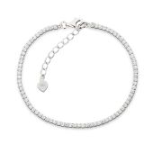 Tennisarmband Silber Armband rundherum mit Zirkonia besetzt