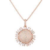 Halskette mit Anhänger Sonnenblume 925 Silber rosegold Zirkonia