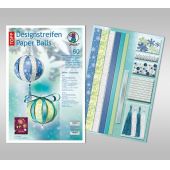 Designstreifen Paper Balls Set White Christmas