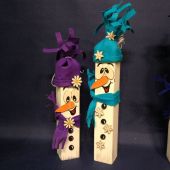 Schneemann-Set für Holzplocken (Filz für Mütze und Schal, 2 Augen, Karotte und 3 Knöpfe)