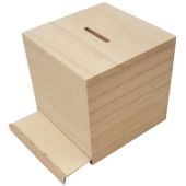 Sparschwein Holz quadratisch 8,7cm x 8,6cm x 8,4cm