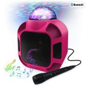 Bluetooth Karaoke- Lautsprecher, mit Mikrofon,12000mAh Akku, Mini USB, AUX, Pink