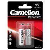 Block-Batterie CAMELION Plus Alkaline 9V, Typ 6F22, 1er Blister