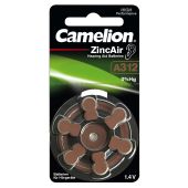 Knopfzelle CAMELION, A312, Zink-Luft, 6er-Blister