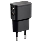 USB Ladegerät, 230V Netzteil, 2x USB-A, max. 5V/2,4A, 12 W