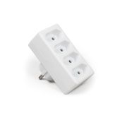 Steckdosenadapter McPower, 4x Euro, weiß