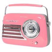 Tragbares Nostalgie Radio "FREESOUND-VR40P" mit Bluetooth, USB & FM 30W, pink