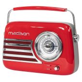 Tragbares Nostalgie Radio "FREESOUND-VR40R" mit Bluetooth, USB & FM 30W, rot