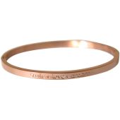 Gemshine - Damen - Armband - Armreif - Smile - Love - Dream - WISHES - Rose Gold - 4 mm