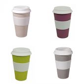 Zuperzozial Reisebecher Autobecher Becher Coffee to go Kaffeebecher weiß grau violett lila gelb Tasse