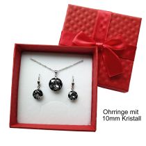 Schmuckset mit Classic Cut Kristall 925 Silber Rhodium