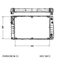 NEU + Kühler Porsche 968 - 16V 3.0 Automatic - 9.90 - 8.xx - Kühlsystem Wasserkühler / Radiator 500 x 356 / Po