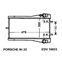 NEU + Kühler Porsche rechts  div. Modelle - Kühlsystem Wasserkühler / Radiator 478 x 300 / Porsche 33 + + + NE