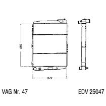 NEU + Kühler Audi 200 44 / Quattro 2.2 - 5 Zyl. Schaltgetriebe - VAG / VW / Audi 9.79 - 8.90 - Audi 80 / 90 81