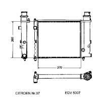 NEU + Kühler Citroen BX / 14 1.4 E / RE Schaltgetriebe - 9.82 - 8.87 - Kühlsystem Wasserkühler / Radiator 370