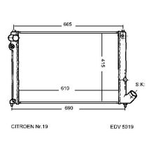 NEU + Kühler Citroen Xantia 1.9SD Schaltgetriebe - 9.96 - 8.xx - Kühlsystem Wasserkühler / Radiator 610 x 415