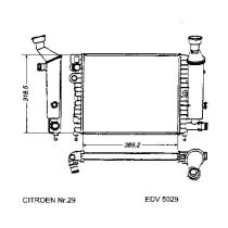 NEU + Kühler Citroen AX 1.4 GTi Klima / Schaltgetriebe - 9.91 - 8.xx - Kühlsystem Wasserkühler / Radiator 389