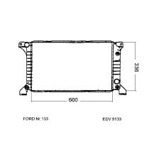 NEU + Kühler Ford Transit MK 4 2.5 D Automatic - 9.85 - 8.xx - Kühlsystem Wasserkühler / Radiator 600 x 336 /