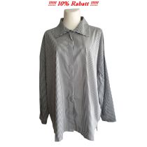 LAGENLOOK BLUSE Jacke grau-weiß Übergröße AKH Fashion