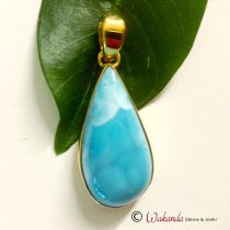 Larimar Anhänger in vergoldeter Silber 925 Fassung