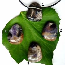 Tiffany Stone (Fluorit Opal), gebohrter Trommelstein-Anhänger