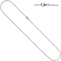 Schlangenkette 925 Silber 1,3 mm 45 cm Halskette Karabiner