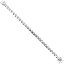 Armband 925 Sterling Silber 28 Zirkonia 19 cm Kastenschloss