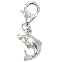 Einhänger Charm Delfin 925 Sterling Silber rhodiniert