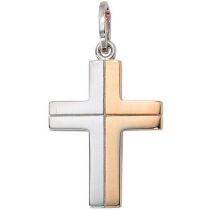 Anhänger Kreuz 585 Gold Weißgold bicolor KreuzAnhänger