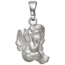 Kinder Anhänger Engel Schutzengel 925 Sterling Silber mattiert Kinderanhänger